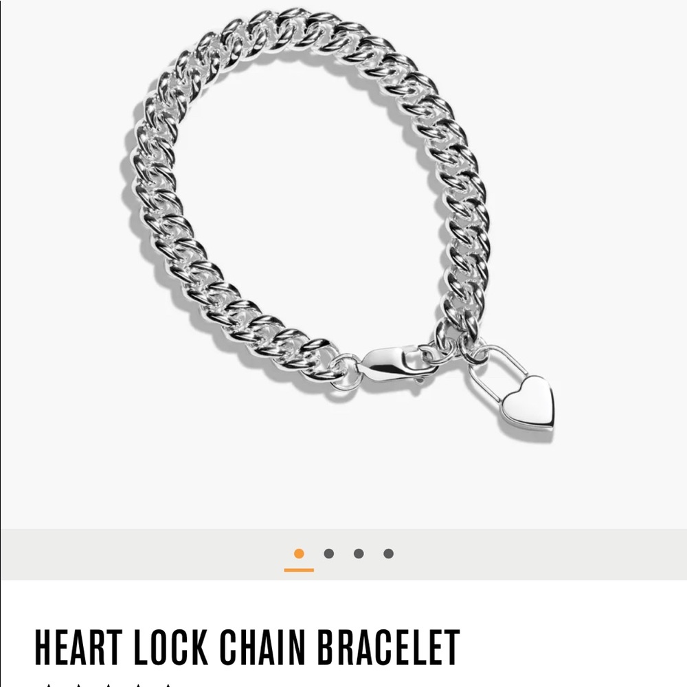 Shinola heart lock chain bracelet